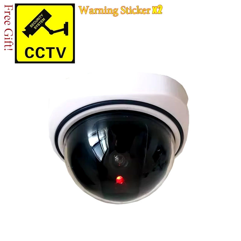 New Red Flashing LED Light Fake CCTV Security Camera for Home Office Surveillance Security System Black/White Dummy Conch Camera